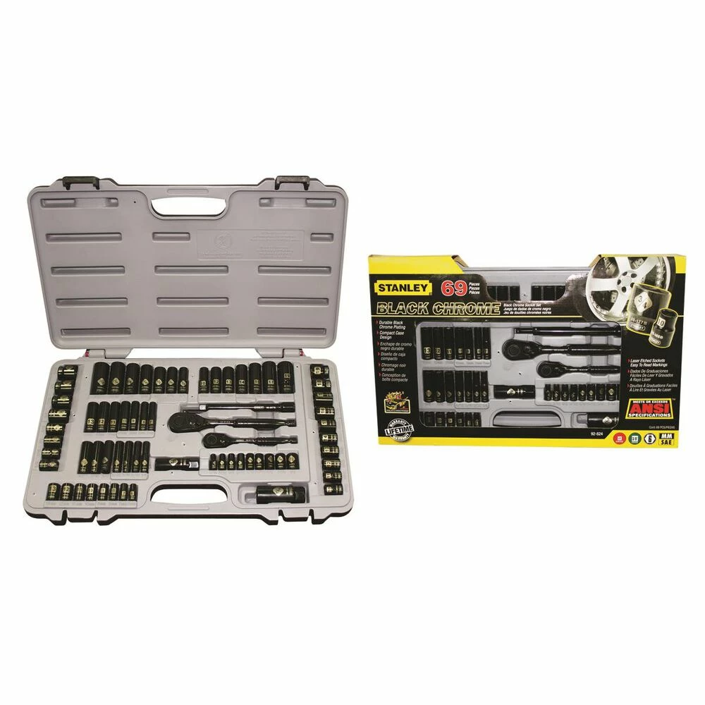 Best reviews of π Stanley Socket Set 1/4" & 3/8" Drive Metric/SAE 69 Piece βοΈ - Image 2