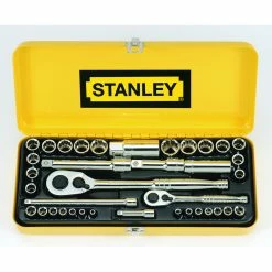 Cheap 🔔 Stanley Socket Set 1/4" & 1/2" Drive Metric/SAE 37 Piece 🛒