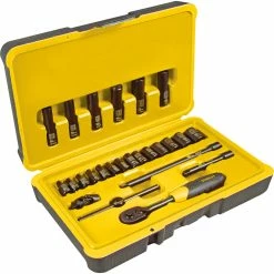 Hot Sale 😍 Stanley Socket Set 1/4" Drive Metric 25 Piece 👏