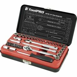 Cheapest ⭐ ToolPRO Socket Set 1/4" Drive Metric/SAE 48 Piece 🧨