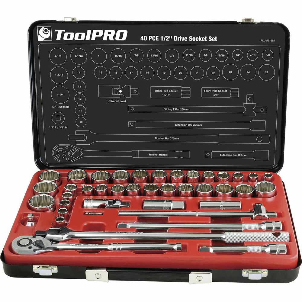 Best deal β ToolPRO Socket Set 1/2" Drive Metric/SAE 40 Piece π - Image 2