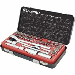 Best Sale ⭐ ToolPRO Socket Set 1/4" And 1/2" Drive Metric/SAE 40 Piece 🤩