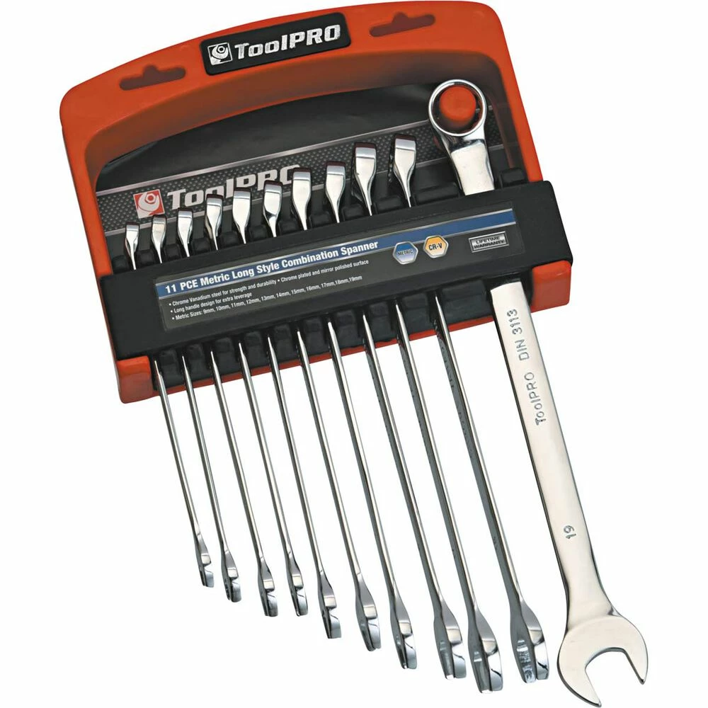 Wholesale π₯ ToolPRO Spanner Set Extra Long Combination Metric 11 Piece β