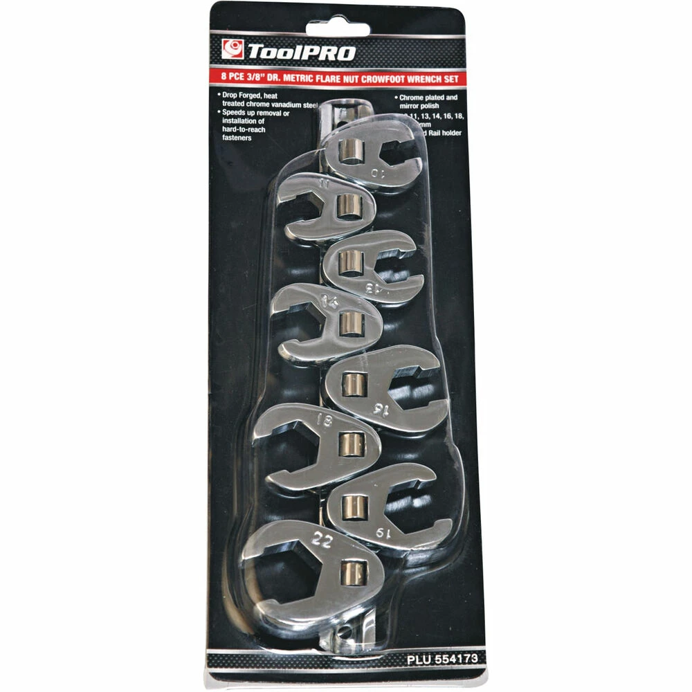 Discount π ToolPRO Spanner Set 3/8" Drive Metric Crows Foot Flare Nut 8 Piece π§¨