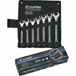 New ⌛ ToolPRO Spanner Set Jumbo Combination Metric 7 Piece 😉