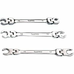 Best Sale 💯 ToolPRO Spanner Set - Flare Nut, Flex Head, 3 Piece, Metric 😍