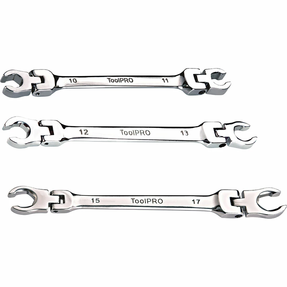 Best Sale π― ToolPRO Spanner Set - Flare Nut, Flex Head, 3 Piece, Metric π