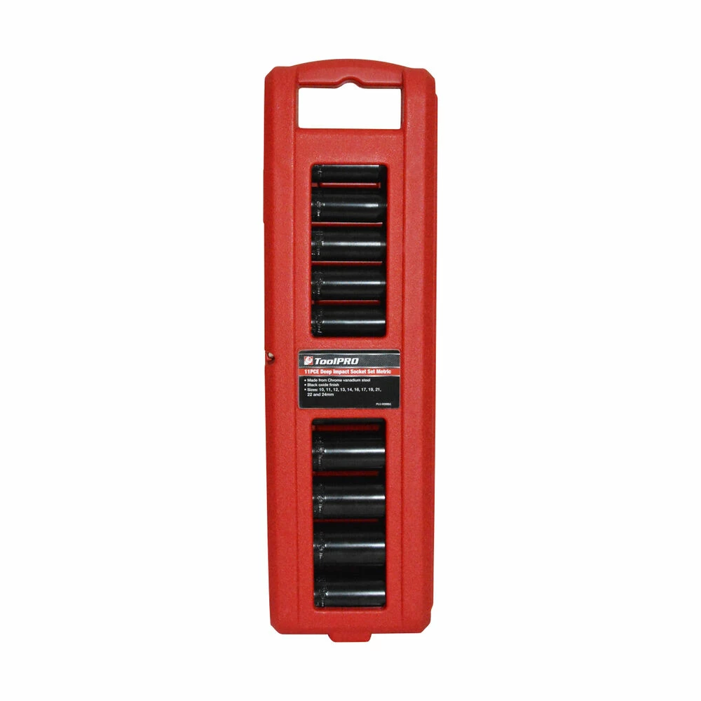 Budget π ToolPRO Deep Impact Socket Set 1/2" Drive Metric 11 Piece π